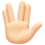 vulcan salute: light skin tone on Facebook