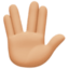 vulcan salute: medium-light skin tone on Facebook