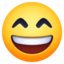 grinning face with smiling eyes on Facebook