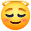 smiling face with halo on Facebook