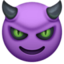 smiling face with horns on Facebook