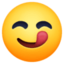 face savoring food on Facebook