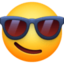 smiling face with sunglasses on Facebook