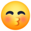 kissing face with closed eyes on Facebook