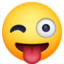 winking face with tongue on Facebook