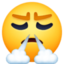 face with steam from nose on Facebook