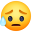 sad but relieved face on Facebook