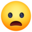 frowning face with open mouth on Facebook