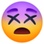 face with crossed-out eyes on Facebook