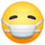 face with medical mask on Facebook