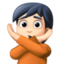 person gesturing NO: light skin tone on Facebook