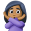 woman gesturing NO: medium-dark skin tone on Facebook