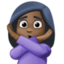 woman gesturing NO: dark skin tone on Facebook