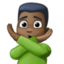 man gesturing NO: dark skin tone on Facebook
