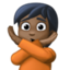 person gesturing NO: dark skin tone on Facebook
