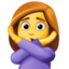 woman gesturing NO on Facebook