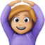 woman gesturing OK: medium-light skin tone on Facebook