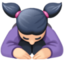 woman bowing: light skin tone on Facebook