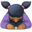 woman bowing: medium-dark skin tone on Facebook