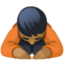 person bowing: medium-dark skin tone on Facebook