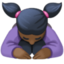 woman bowing: dark skin tone on Facebook