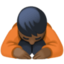 person bowing: dark skin tone on Facebook