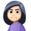 woman frowning: light skin tone on Facebook