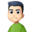 man frowning: light skin tone on Facebook