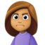 woman frowning: medium skin tone on Facebook