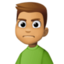 man frowning: medium skin tone on Facebook