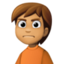 person frowning: medium skin tone on Facebook