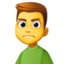 man frowning on Facebook