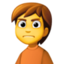 person frowning on Facebook