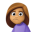 woman pouting: medium skin tone on Facebook