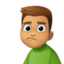 man pouting: medium skin tone on Facebook