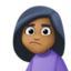woman pouting: medium-dark skin tone on Facebook