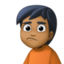 person pouting: medium-dark skin tone on Facebook