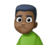 man pouting: dark skin tone on Facebook