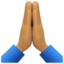 folded hands: medium skin tone on Facebook