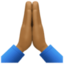 folded hands: medium-dark skin tone on Facebook