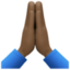 folded hands: dark skin tone on Facebook
