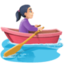 woman rowing boat: light skin tone on Facebook