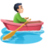 man rowing boat: light skin tone on Facebook