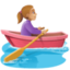 woman rowing boat: medium-light skin tone on Facebook