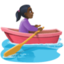 woman rowing boat: dark skin tone on Facebook