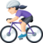 woman biking: light skin tone on Facebook
