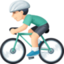 man biking: light skin tone on Facebook