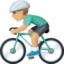 man biking: medium-light skin tone on Facebook