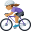 woman biking: medium skin tone on Facebook
