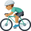 man biking: medium skin tone on Facebook
